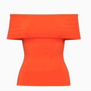 Aritzia Contour Sleeveless Off-shoulder Hip Top Orange Size Large